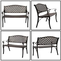 Yulan Outdoor Bench Antique Design Cast Aluminum Frame For Patio, Park, Garden, Backyard, Deck Providing You Space To Have A Rest Strong, And Comfortable To Seat (B) 617