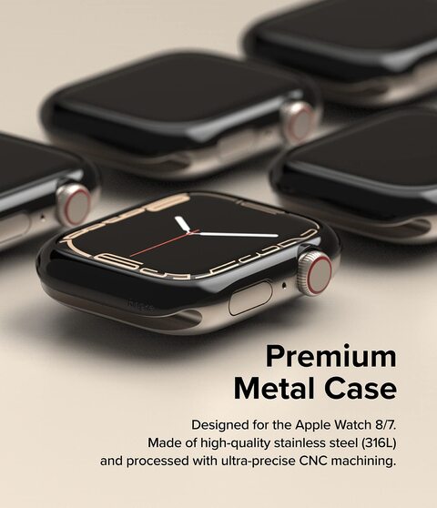 Ringke - Apple Watch 8 / 7 45mm - Bezel Styling Case Adhesive Frame Ring Cover - Black (45 - 03)