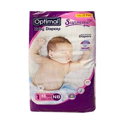 Optimal New Born Baby Diapers Size 1 48 Count