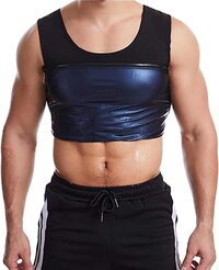 Men Sweat Sauna Shaper Vest, Stretchable Yoga, Running &amp; Gym Compression Shapewear (L-XL)