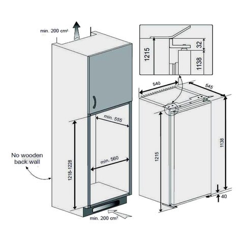 Teka integrated store fridge freezer