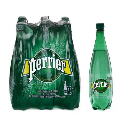Perrier Sparkling Natural Mineral Water 1L Pack of 6