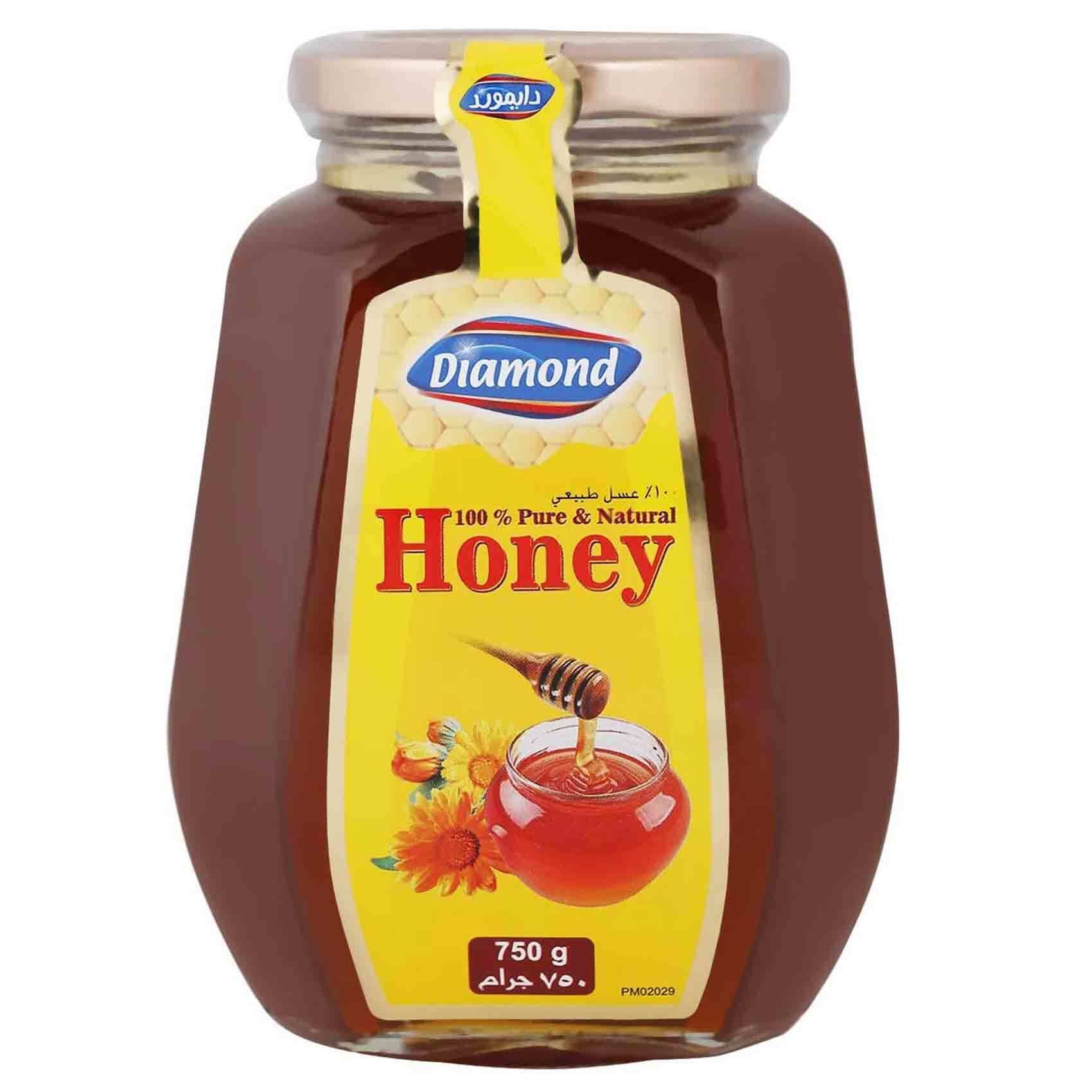 Buy Diamond Honey Glass Jar 500g Online Shop Food Cupboard on