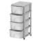 Cosmoplast Ceramic 4 Tiers Multipurpose Storage Cabinet With Wheels Grey