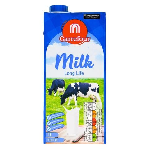 Buy Carrefour Full Fat Milk Long Life 1L in Saudi Arabia