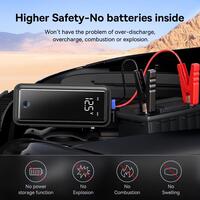 BASEUS Super Capacitor Jump Starter 3000A, 500F*5 Battery-Free Car Jump Box (Up to 10.0L Gas, 8L Diesel), 12V Car Jump Starter Battery Booster Fast Battery Charger with Digital LED Display