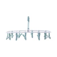Royalford Rf9384 Folding Hanger With 12 Clips - Portable Drying Clothing Multifunctional Polymer Clothes Hanger, Ideal For Clothes Gloves Socks Underwear Towel &amp; More