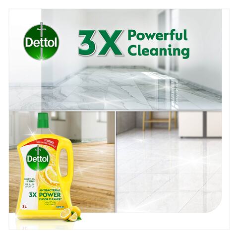 Dettol Antibacterial Power Floor Cleaner , Lemon Fragrance, 3L