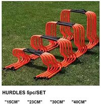 ULTIMAX Agility Training Hurdles Pack of 5 Visibility Speed Endurance for Track &amp; Field Fences for Sports Coaching Indoor/Outdoor Practice Equipment -30cm