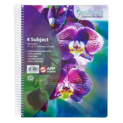 Sinarline 4 Subject Notebook 160 Sheets Assorted Design