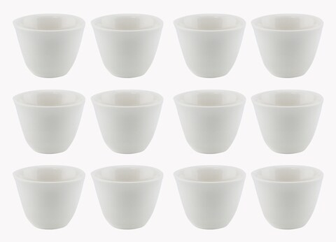 Shallow 12pcs Coffee/ Tea Porcelain cups White