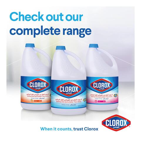 Clorox Liquid Bleach Floral Scent Household Cleaner and Disinfectant Eliminates Common Household Germs and Removes Stains 3.78L