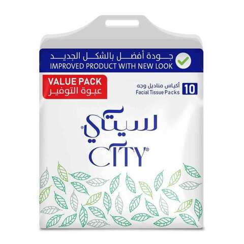 City Facial Tissue 160 Sheets X 10 Pack
