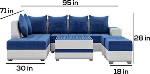 sofa combination modern minimalist living room corner size apartment type suit sofa furniture direct(blue)