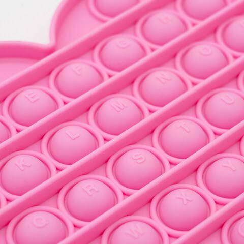 Goodone2 2 - Piece Pop Bubble Squeeze Sensory Fidget Toy Pop It Figit Toy Fidget Toys Special Needs Stress Reliever, Push Bubble Gadgets (Pink Heart)