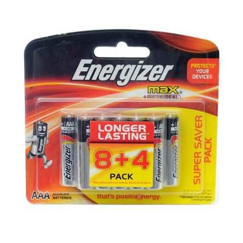 Energizer Max Battery AAA 8 Pieces + 4 Free