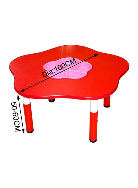 Kids Plastic Plum Blossom Style Preschool Students Daycare Furniture Adjustable Table