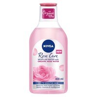 NIVEA Face Micellar Water Mono-phase Makeup Remover Rose Care with Organic Rose Water Dry And Sesitive Skin 400ml
