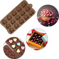 15 Holes Heart Silicone Mould Reusable Tray Molds DIY Bakeware Molds for Make Candy Jelly Ice Cube Cake Pastry