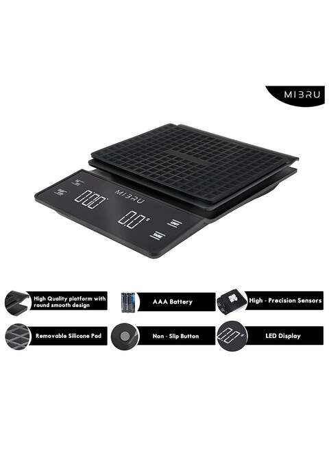 Buy MIBRU Coffee Scale Digital Black With Timer