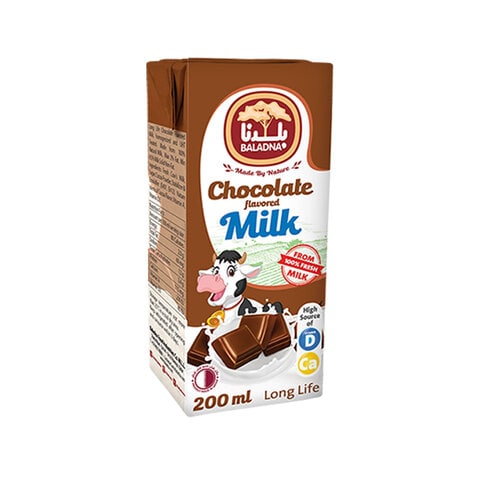 Baladna Long Life Milk Full Fat Chocolate Flavored 200ml