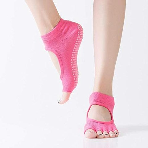 Yoga Socks Non Slip Pilates Massage 5 Toe Socks with Grip Exercise Gym 4  Colours 