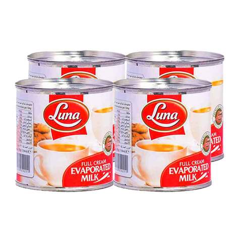 Buy Luna Full Cream Evaporated Milk 170g 3+1 Free in Saudi Arabia