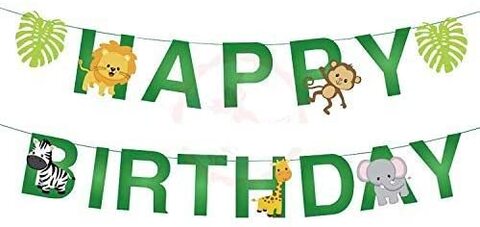 Happy Birthday Banner Animal Theme Buy Party Propz Jungle Theme Happy Birthday Banner-For Lion King Farm Wild  Safari Barnyard Animals(Cow Elephant Giraffe Tiger Monkeys Fox) Forest Baby  Shower Hawaiian Party Supplies Decorations Boys Girls Online - Shop