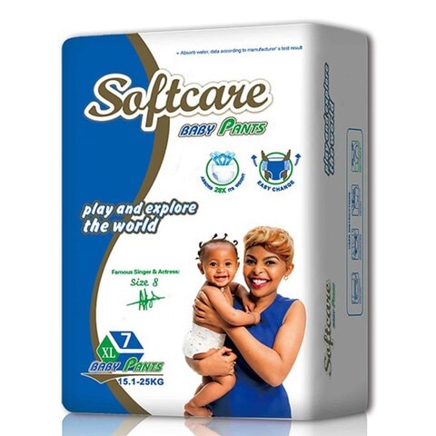 Buy Softcare Baby Junior Diaper Pants Mini Size 8 XL 7 Count 15.1-25kg  Online - Carrefour Kenya