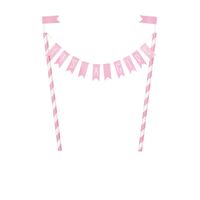 Its A Girl Baby Shower Bunting Cake Topper