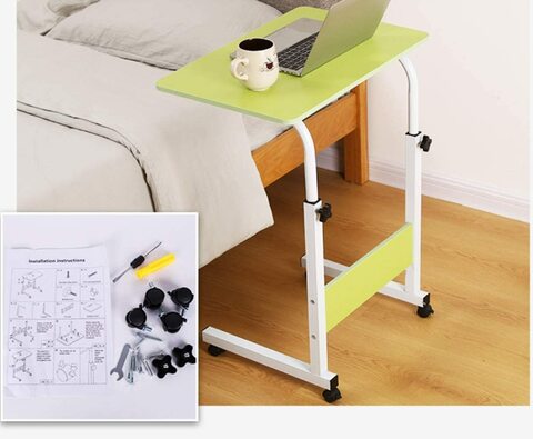 Buy Doreen Computer Desk Can Be Raised And Lowered Ergonomic Table Solid Top Height Adjustable Mobile Laptop Desk Cart Color Green Size 80cm 40cm Online Shop Home Garden On Carrefour Uae