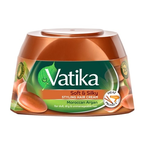 Buy Dabur Vatika Naturals Moroccan Argan Soft And Silky Hair Cream Brown  140ml Online - Shop Beauty & Personal Care on Carrefour UAE