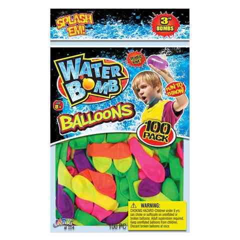 Ja-Ru Splash Em! Water Bomb Balloons 114 Multicolour Pack of 100