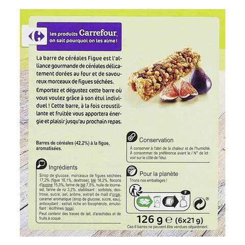 Carrefour Saveur Fig Cereal Bar 126g x Pack of 6