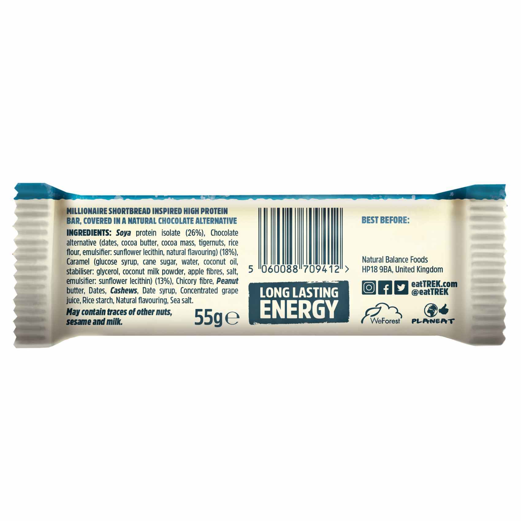 Buy Trek Power High Protein Bar Millionaire Shortbread 55g Online