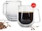 Doreen Glass Coffee Cups,250ml - Borosilicate,Double Wall Cappuccino Latte Macchiato Glasses Cups Coffee,Coffee/Tea/Espresso/Cappuccino - Dishwasher Safe (2 pcs)