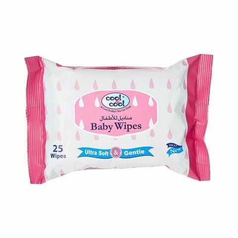 Cool &amp; Cool Ultra Soft And Gentle Baby Wipes White 25 Wipes Pack of 3