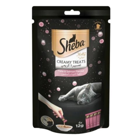 Sheba Melty Tuna and Salmon Flavor Creamy Treats 48g