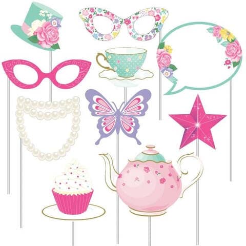 Creative Converting Floral Fairy Sparkle Photo Booth Props 10-Pack- Assorted