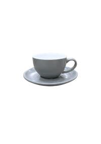Liying 12Pcs Porcelain Cups And Saucers Set - Grey Colour Coffee Set - 90Ml Cup 6Pcs And Saucer 6Pcs Set For Idle Turkish Coffee, Espresso, Cappuccino