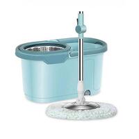 Aiwanto Mop Set Spin Mop Bucket Set Magic Cleaning Stainless Steel Mop Floor Cleaning (Blue)