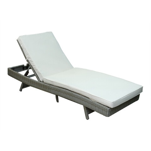 Buy RATTAN SUNLOUNGER WITH BEIGE CUSHION Online Shop Home