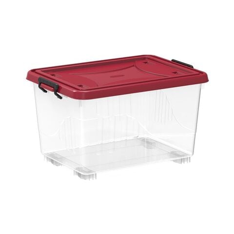Buy Cosmoplast Plastic Storage Box With Wheels 22L Clear And Red Online -  Shop Home & Garden on Carrefour UAE