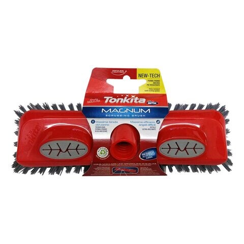 Tonkita Magnum Scrubbing Brush With Handle Red