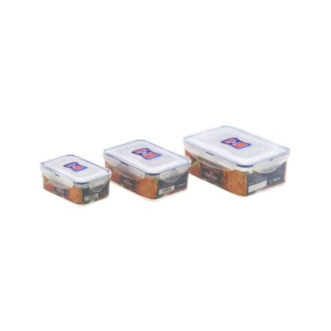Zahran Tight Lock Food Container - 3 Count - Clear