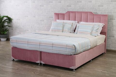 Pan Emirates Camel-Back Divan Base Bed 200X200-Pink