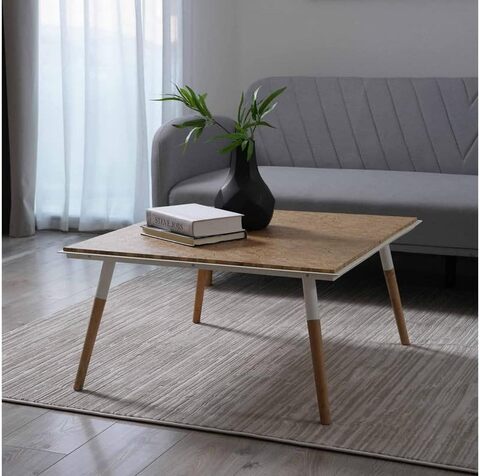 Solid wood and metal deals coffee table