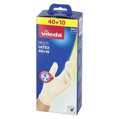 Vileda Guanti Multiuso Taglia Media - Confezione Da 10 Paia - Blu