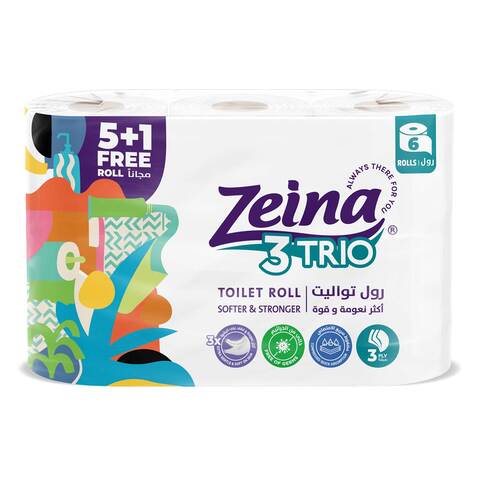 Buy Zeina Trio Toilet Rolls - 6 Roll in Egypt