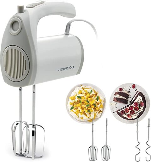 Kenwood Hand Mixer 300W, 5 Speeds plus turbo, Compact and Light Weight with Kneaders and Beaters - HMP20.000WH